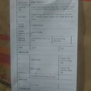 Siparişin Geç Teslimatı Ve Yanlış Ürünler