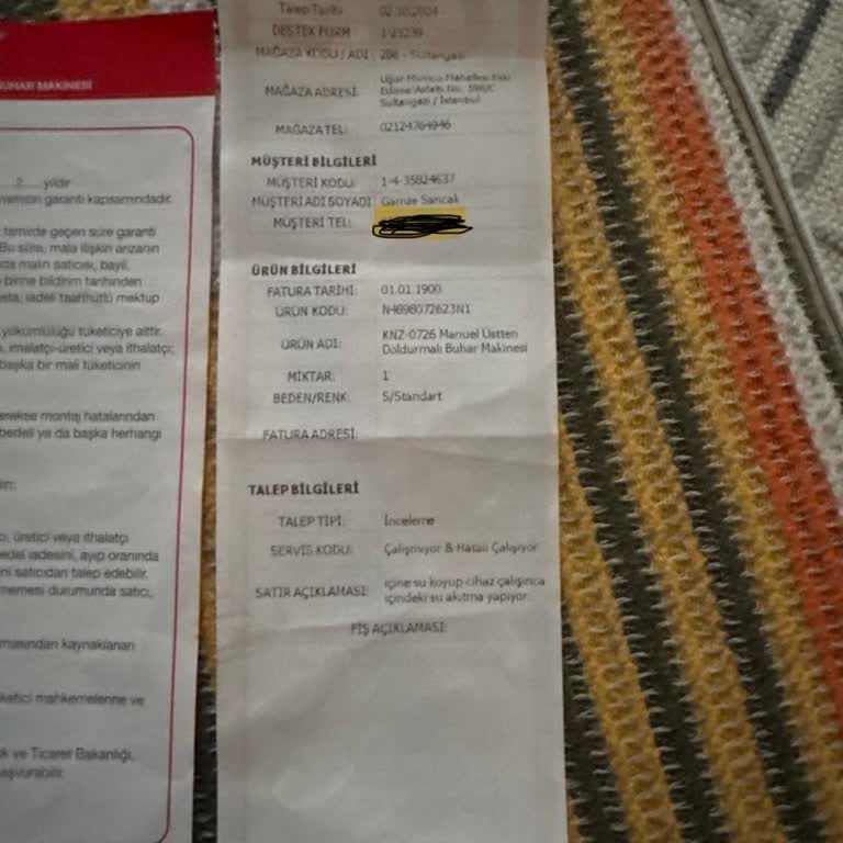 Bozuk Ürün Ve Yetersiz Servis Deneyimi