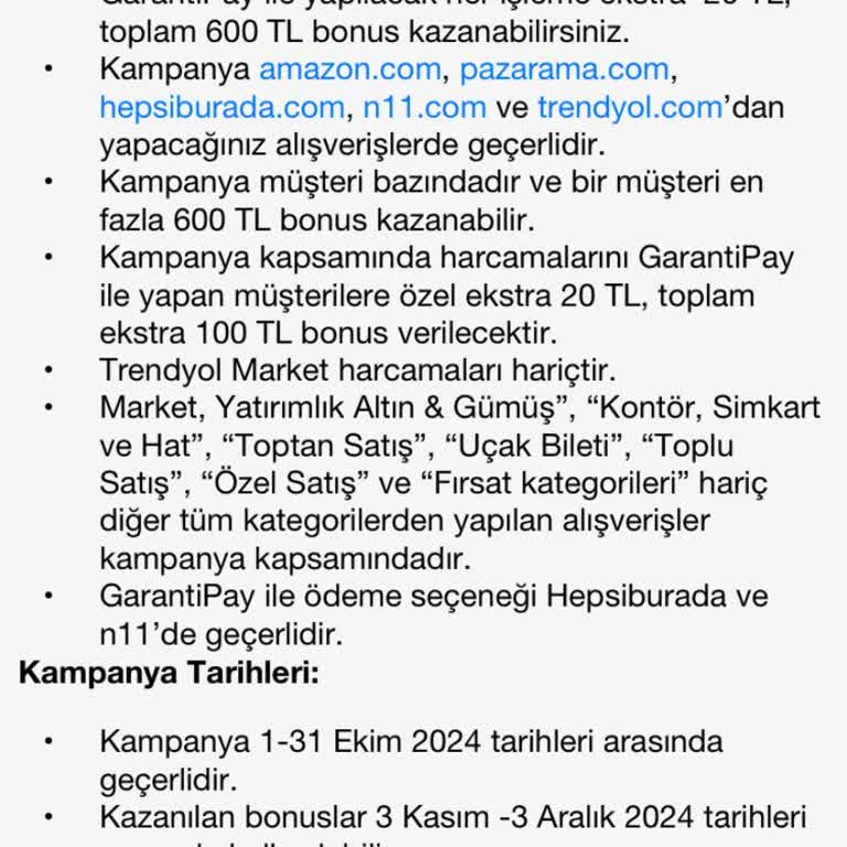 Garanti Bankası Bonus Kampanyası Sorunu