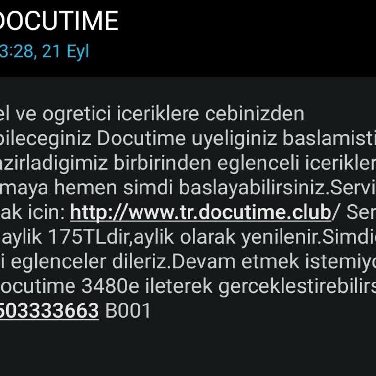 08503333663 Docutime Üyeliği Başlatılmış!