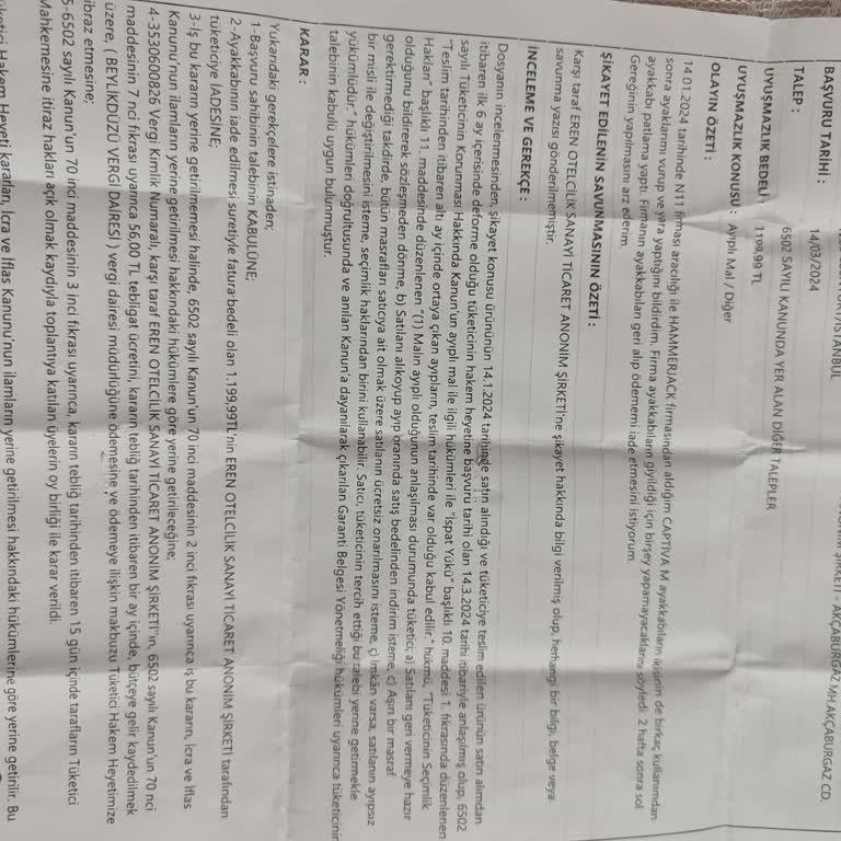 Otelcilik Firmasından Geri Ödeme Sorunları