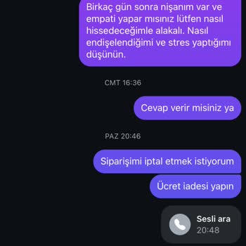 Siparişim Gönderilmiyor Ve Mesajlara Cevap Yok
