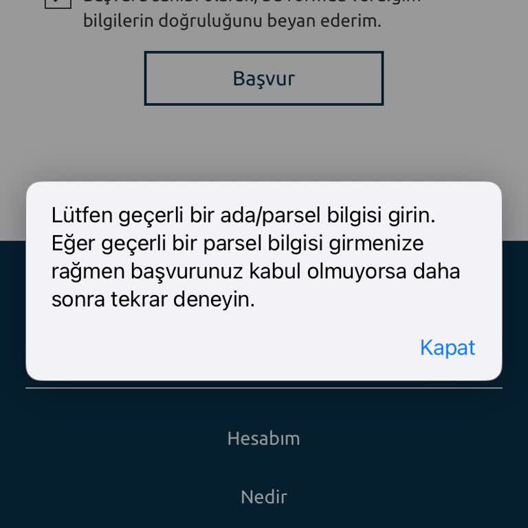 Başvuru Sürecinde Sürekli Hata Mesajı Alıyorum