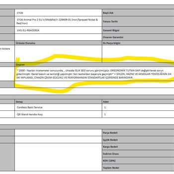 Dyson Süpürge Islık Sesi Sorunu Ve Değişim Talebi