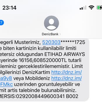 Denizbank Sanal Kart İşlemlerinde Hatalı Çekim Ve Yetersiz Müşteri Hizmeti