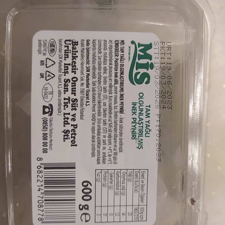 Şok Market'ten Alınan Peynirde Kötü Koku Ve Tat Sorunu