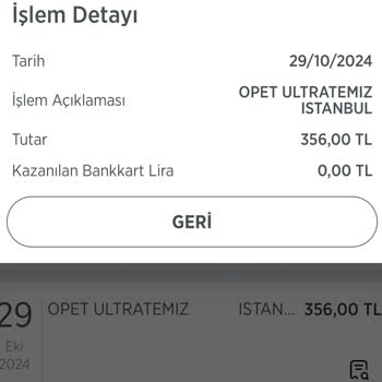 Opet Mobil Uygulama İle Satın Alınan Temizlik Paketinin İptal Sorunu