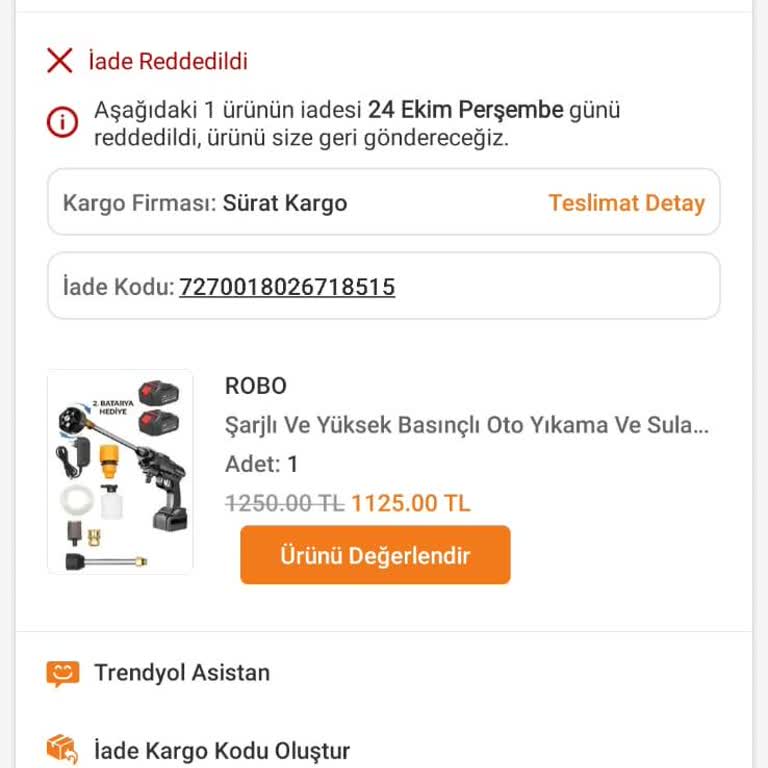 Robo Şarjlı Yıkama Tabancası Basınç Sorunu Ve İade Krizi