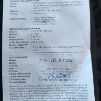 Teksin'den Aldığım Kettle'lar Sürekli Arızalı