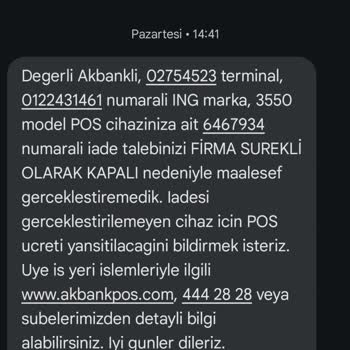 Akbank'ın Pos Cihazı İle İlgili Sorunlar