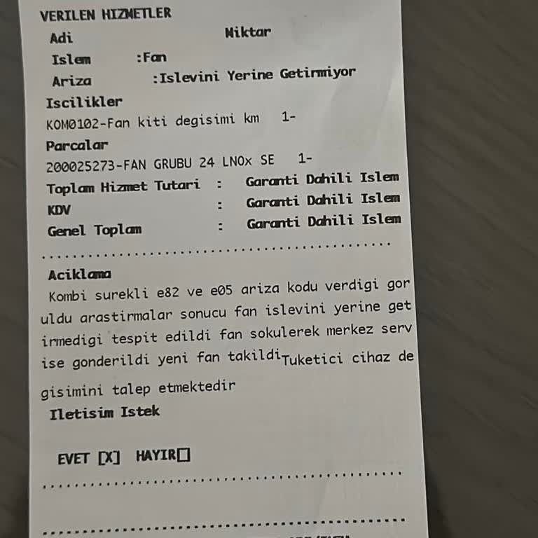 Sürekli Arıza Veren Kombi Ve Yetersiz Servis Hizmeti