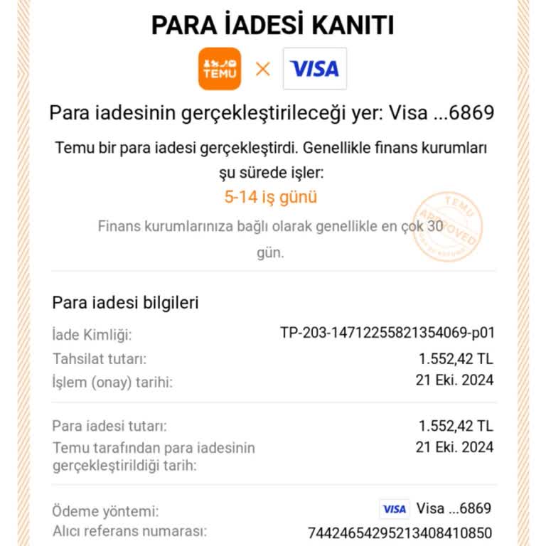 Yanlış Siparişin İadesi Yapılmadı