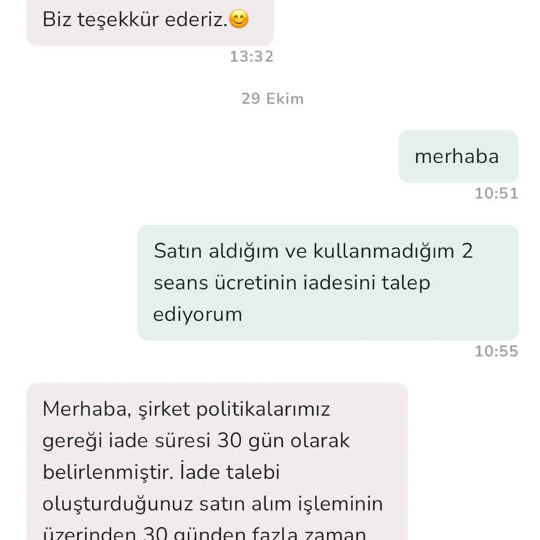 Kullanılmayan Hizmet İçin Geri Ödeme Sorunu
