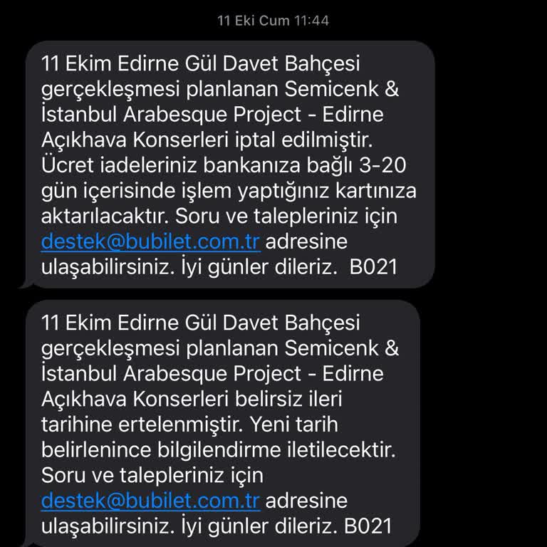 İptal Edilen Etkinlik Ve Geciken İade Süreci
