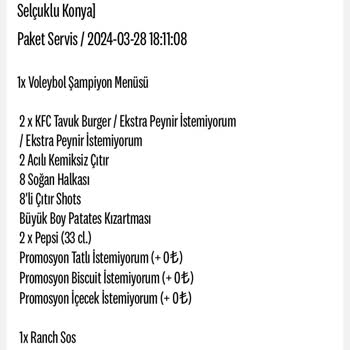 KFC Uygulamasında Sipariş İptali Ve İade Sorunu