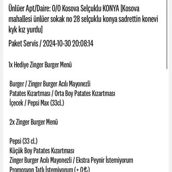 KFC Uygulamasında Sipariş İptali Ve İade Sorunu