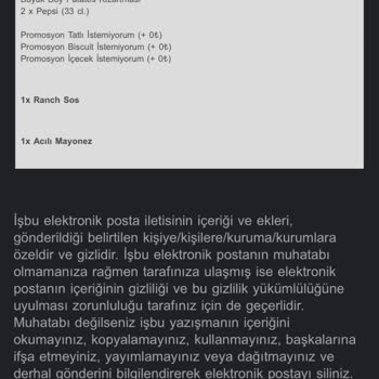 KFC Uygulamasında Sipariş İptali Ve İade Sorunu