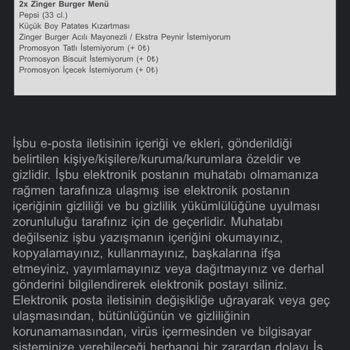 KFC Uygulamasında Sipariş İptali Ve İade Sorunu