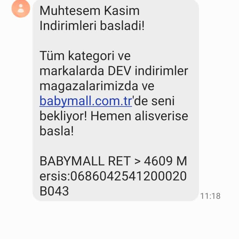 Israrlı SMS'ler: Baby Mall'dan Mesaj Almak İstemiyorum