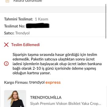 Kargo Hasarı Nedeniyle İptal Edilen Siparişler Ve Para İade Sorunu