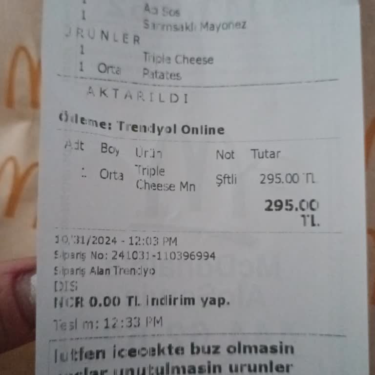 Eksik Ve Soğuk Ürünlerle Hayal Kırıklığı