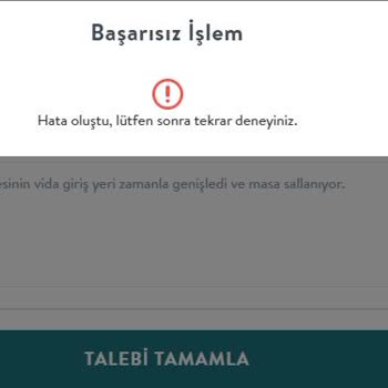 Vivense'den Parça Talep Edememe Ve İletişim Sorunu