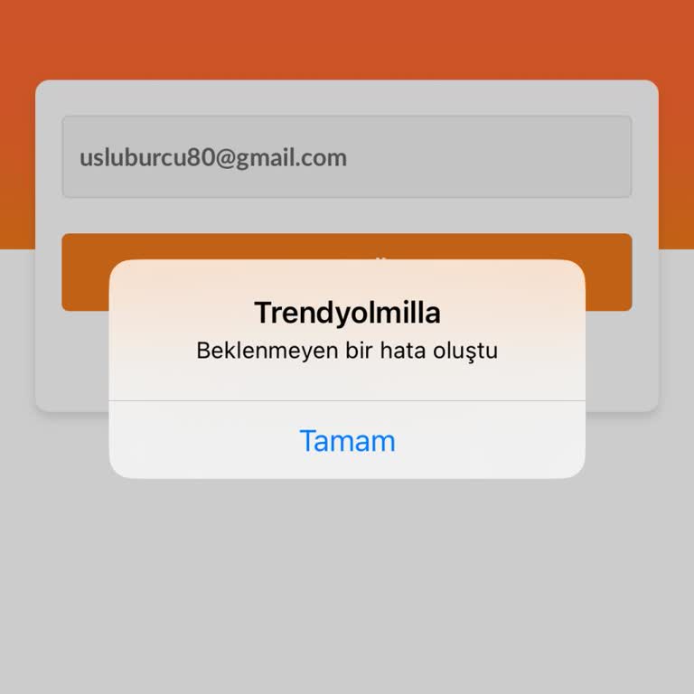 Trendyol Uygulamasında Giriş Sorunu: Beklenmeyen Hatalar