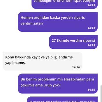 Getir Üzerinden Verilen Siparişin Teslim Edilmemesi Ve İade Sorunu