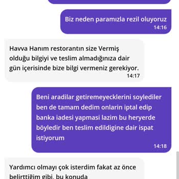 Getir Üzerinden Verilen Siparişin Teslim Edilmemesi Ve İade Sorunu