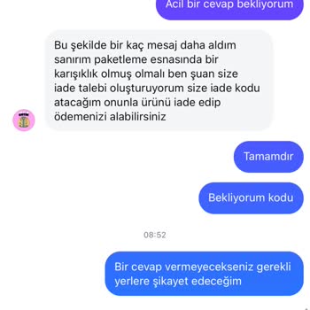 Yanlış Ürün Gönderimi Ve İade Sorunu Yaşanıyor