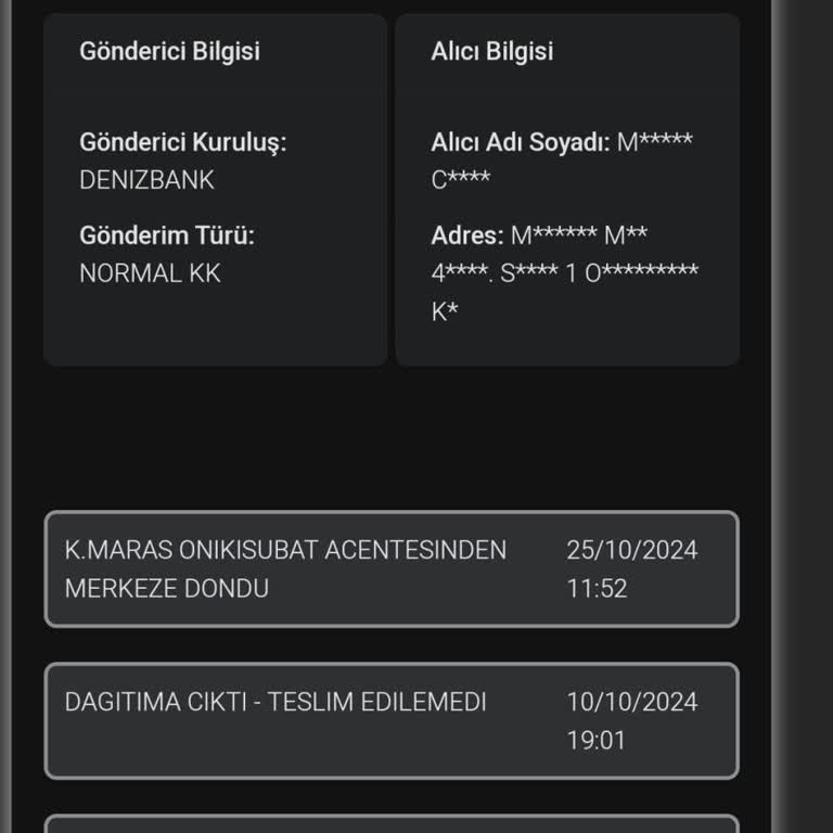 Kuryenet Acentesi İletişimsizliği Ve Geciken Kart Teslimatı