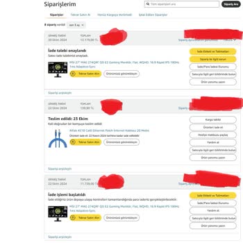 Amazon'dan Alınan Monitörlerde Ölü Piksel Sorunu Ve İade Süreçleri