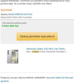 Amazon'dan Ücret İadesi Gecikmesi Ve Güven Sorunu
