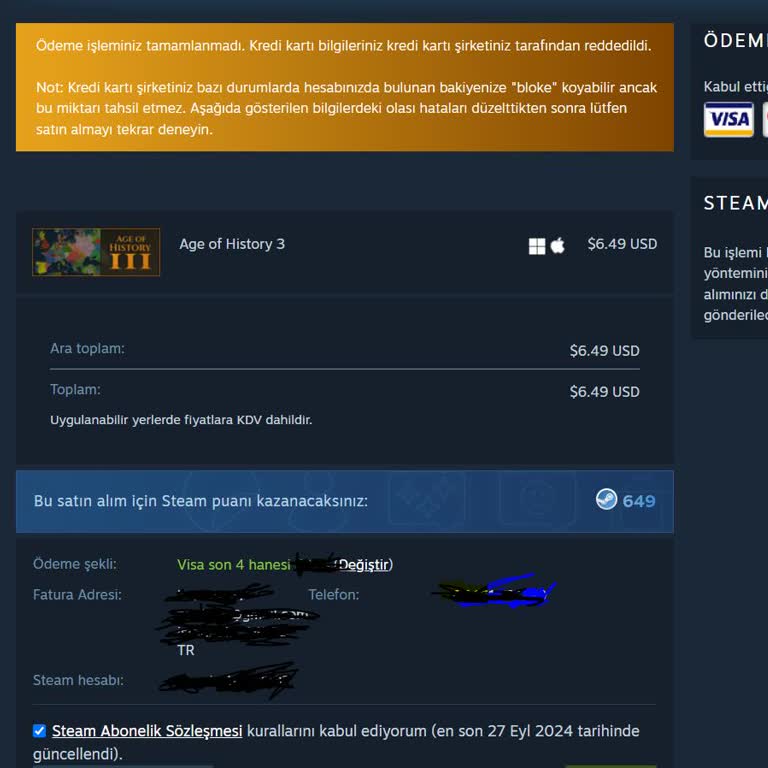 İninal Kart İle Steam Ve Epic Games Alışveriş Sorunu