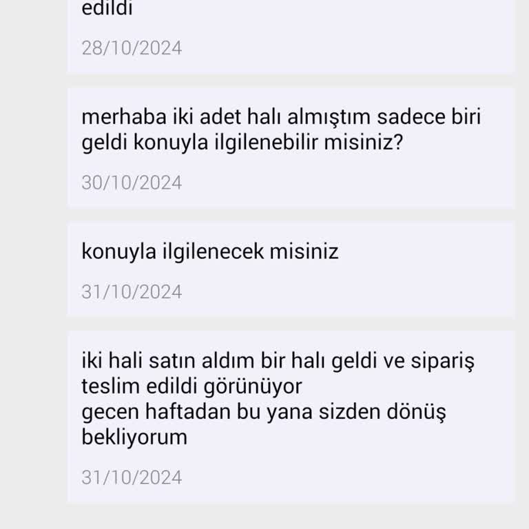 Eksik Teslimat Ve İletişim Sorunu: Kaşmir Halı'dan Yanıt Yok