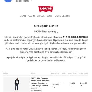 Yanlış Renk Ve Ürün Gönderimi: Levi's Müşteri Hizmetleri Hayal Kırıklığı