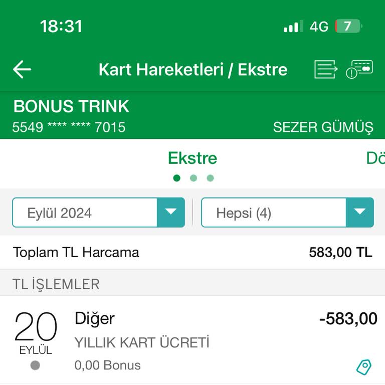 Haksız Kart Aidatı İadesi Talebi