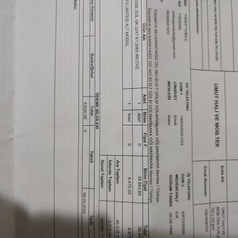 Teslimat Sözleri Tutulmayan Mobilya Siparişi