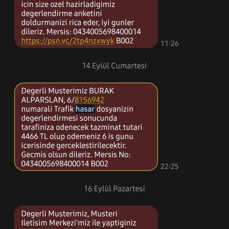 Türkiye Sigorta İle Eksik Ödeme Ve İletişim Sorunu