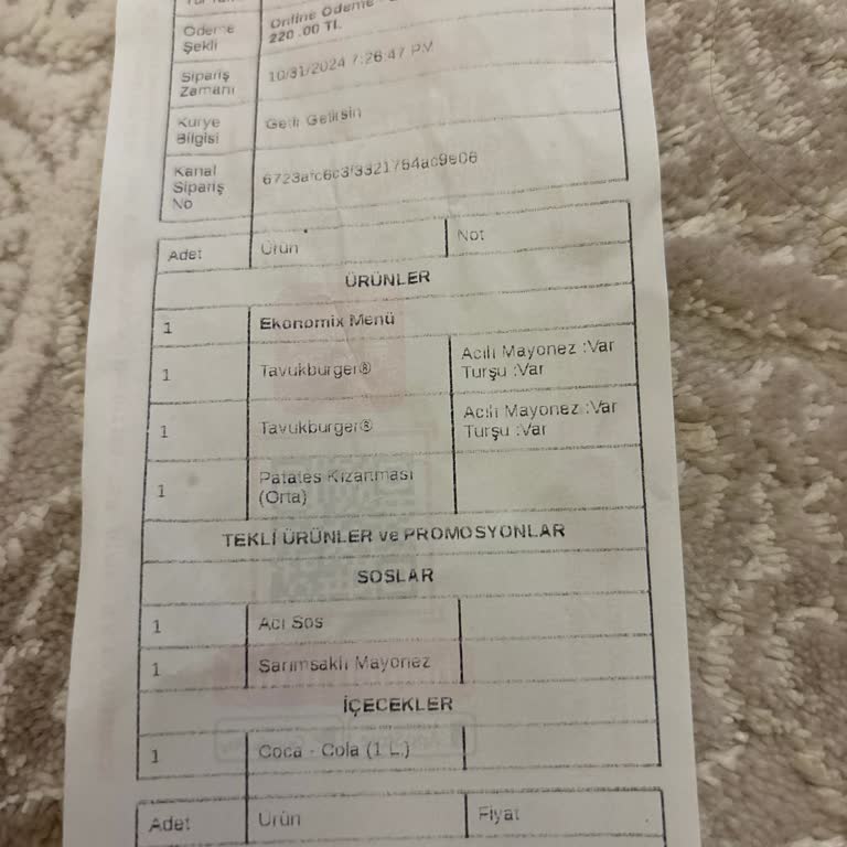 Eksik Gelen Sipariş Hayal Kırıklığı Yarattı