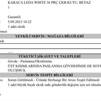 Karaca'dan Aldığım Ürünlerin Değişim Sürecinde Yaşadığım Hayal Kırıklığı