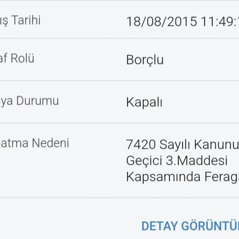 Kapatılan Borç Kaydının Kaldırılması Talebi