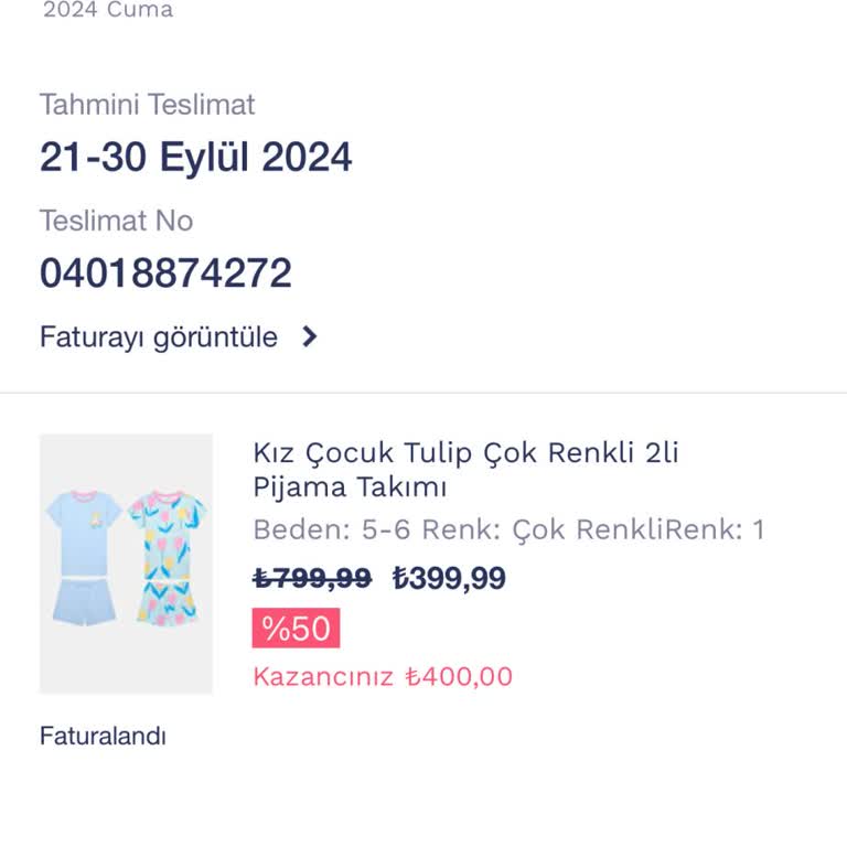 Penti Çocuk Pijaması Siparişim Gönderilmedi Ve İade Yapılmadı