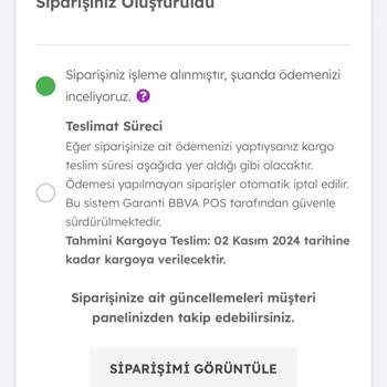 Siparişimin Durumu Hakkında Bilgi Alamıyorum