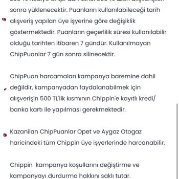 Chippin Kampanyasında Haksızlık: Kazanılan Puanlar Yüklenmedi!