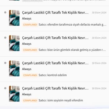 Trendyol Always Nevresim Takımı Defolu Geldi!