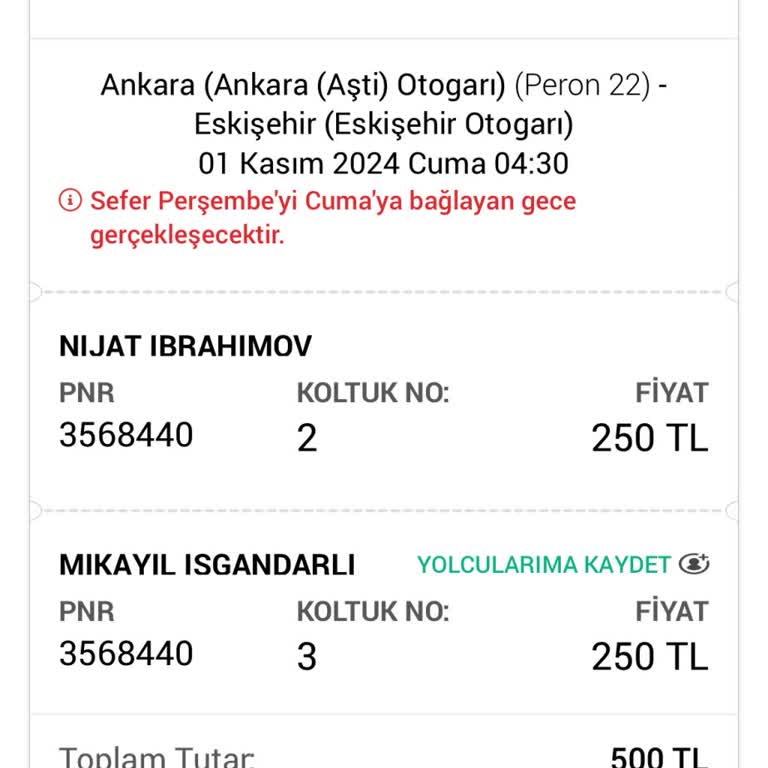 Otogara Girmeyen Otobüs Ve İade Sorunu