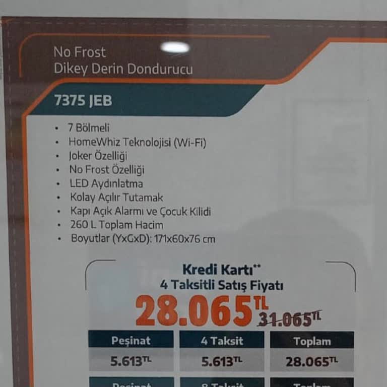 LED Aydınlatmalı Derin Dondurucu Hayal Kırıklığı