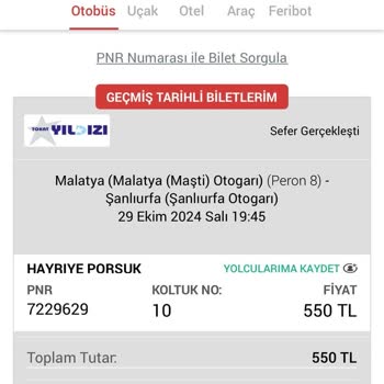 Taşınmayan Yolcu İçin İade Edilmeyen Bilet Ücreti