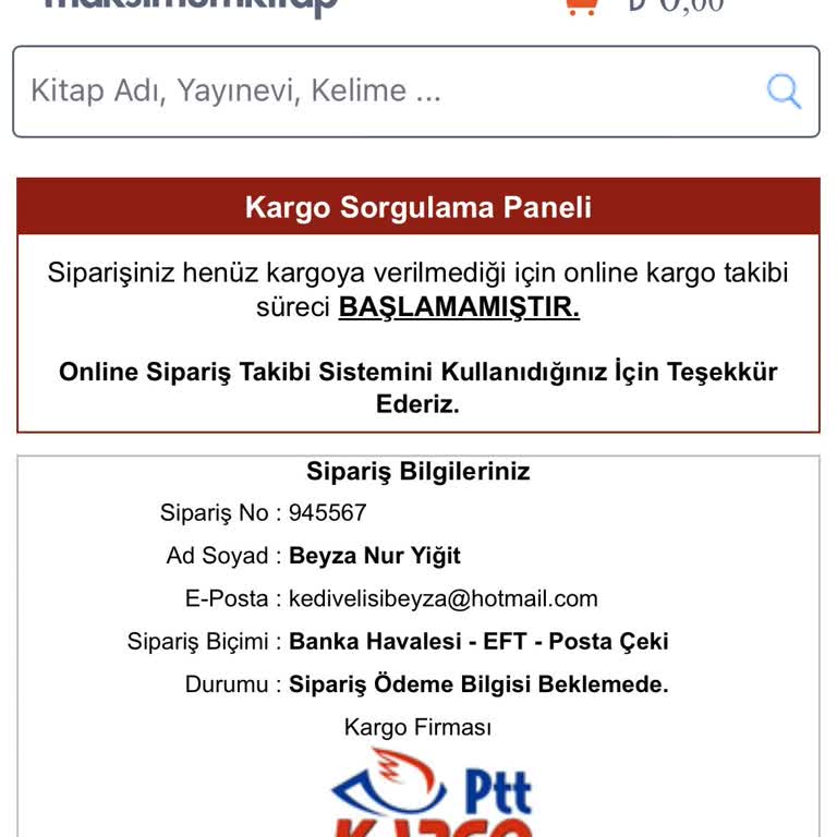 7 Gündür Kargoya Verilmeyen Sipariş Ve İletişimsizlik Sorunu